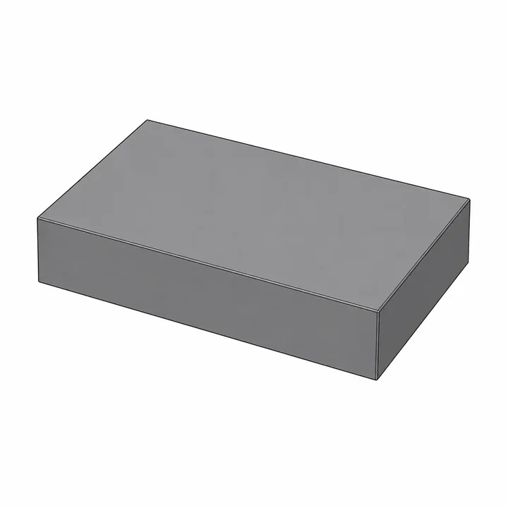 CAD-weergave van een kunststof blok op maat